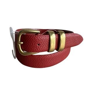 Gap Vegan Leather Pebble Belt Slate Red M